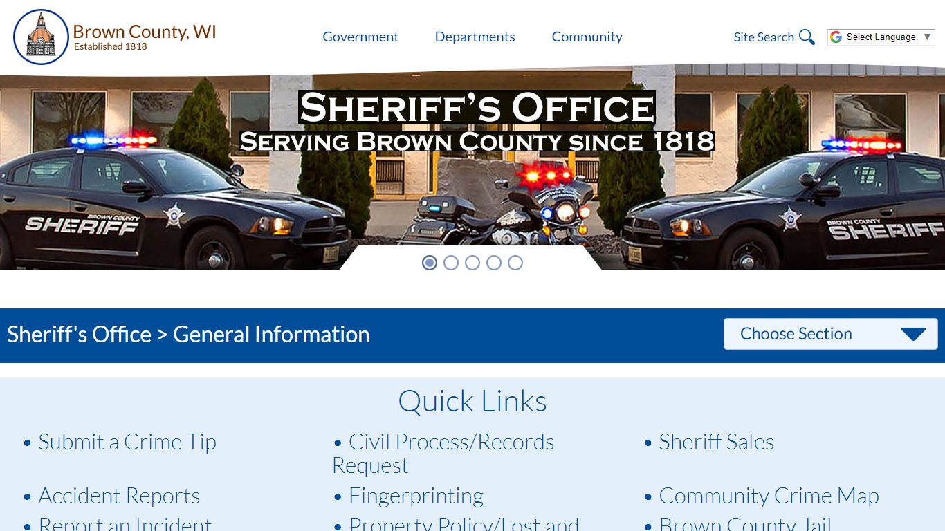 Sheriff's Office » General Information - Brown County