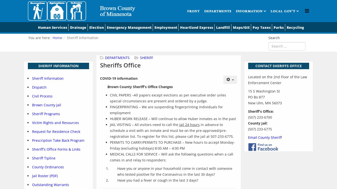 Brown County - Sheriff Information